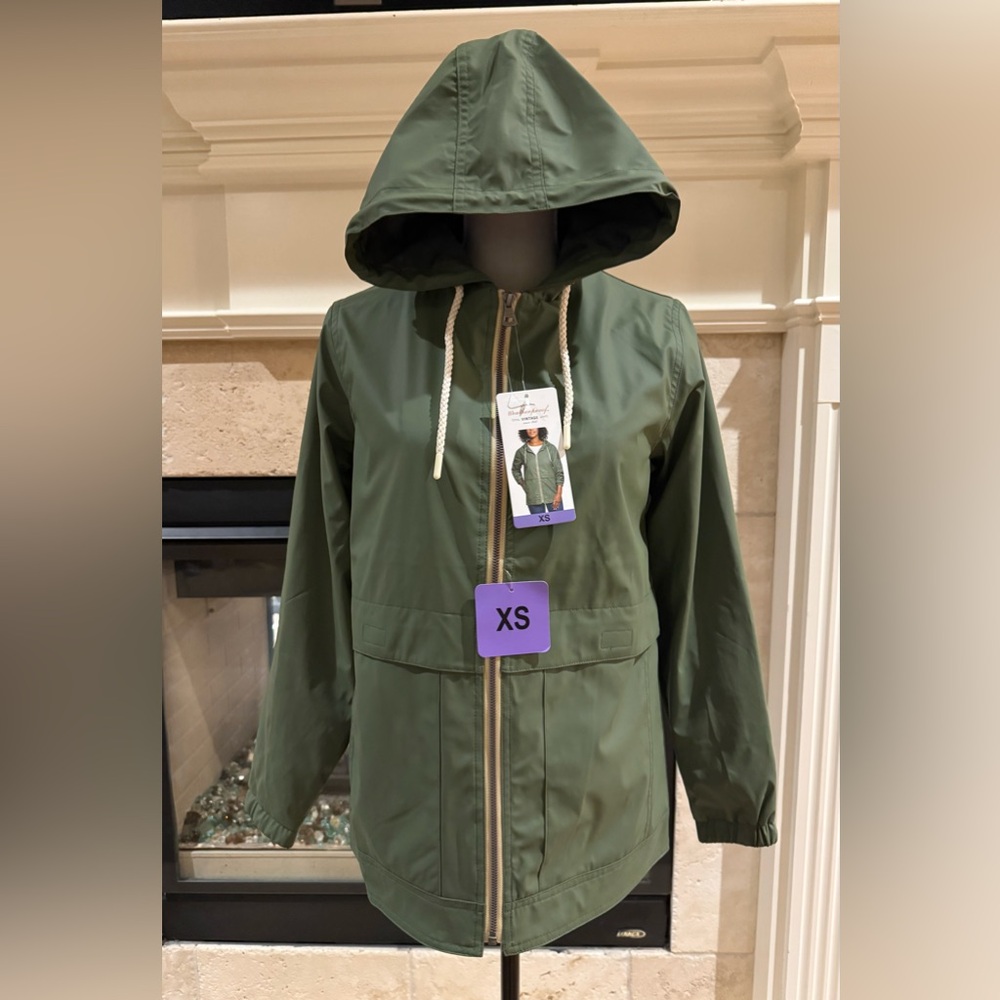 Original Weatherproof Vintage Women Green Long Sleeve Rain Slicker Jacket SizeXS